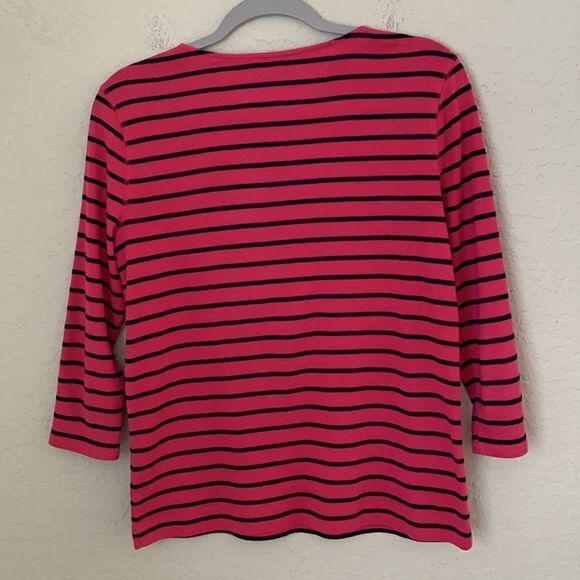 Lauren Ralph Lauren Cotton Striped Women’s T-Shirt Size L - Picture 2 of 11